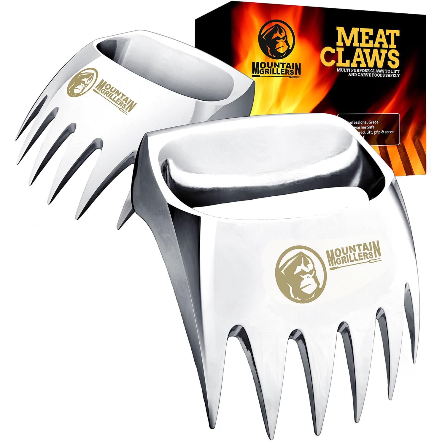 Photo 1 of (MISSING Meat Claws and Meat Shredder for BBQ - Perfectly Shredded Meats, These Are The Bear Claws You Need - Pulled Pork Shredder Claw x 2 For Barbecue, Smoker, Grill (Solid Metal)
