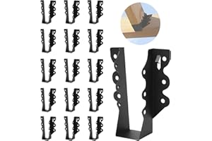 16 Pcs 2x6 Joist Hanger, for Rafter Hurricane Ties Joist Hangers, Black Powder-Coated , Tie Brackets for Floor Deck and Ceili
