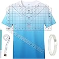4PCS Tshirt Ruler Guide Set - HTVRONT Tshirt Ruler Guide for Vinyl Alignment - Transparent PVC Tshirt Measurement Tool for Heat Press in HTV Vinyl, T Shirt Ruler to Center Design and Craft Sewing
