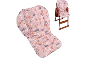 Lomgwumy High Chair Cushion, High Chair Cover Pad, High Chair Pad Cover, Light and Breathable, Soft and Comfortable, Make The Baby Sit More Comfortable (Pink Animal Print)