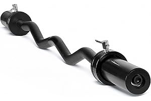 CAP Barbell 47-Inch Olympic EZ Curl Bar for 2-Inch Weight Plates | Multiple Options