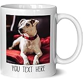 Custom Mug Upload Your Picture Personalized Coffee Mug with Photo Text Name Customized 11 Oz/15 Oz Tea Cup Unique Ideas Gifts for Men Women Mom Dad Couple Girlfriend Boyfriend Friend Family
