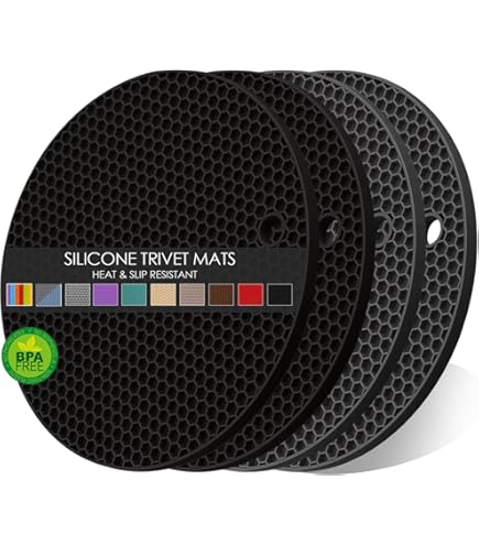 Amazon.com: uxcell 4pcs Silicone Trivet Mats 7.9