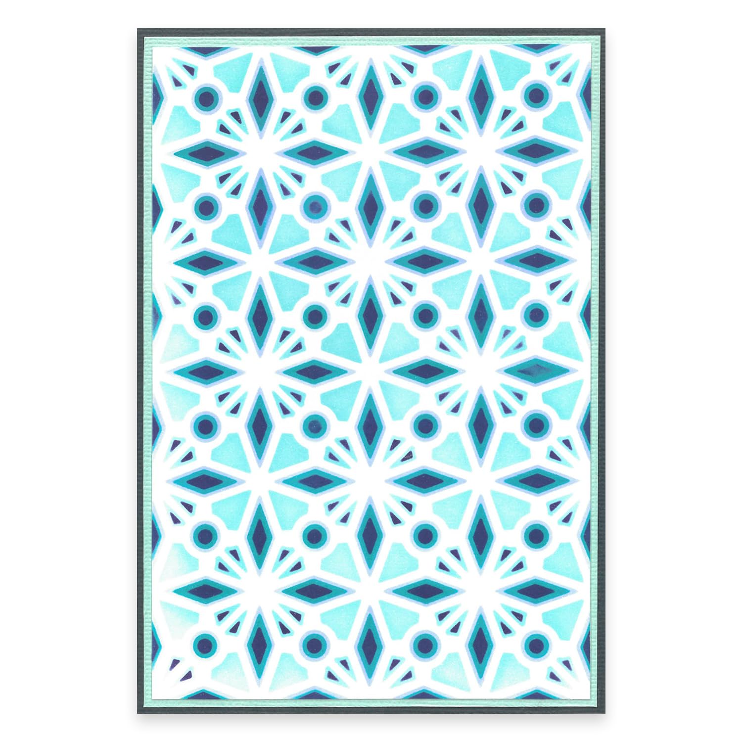 Sizzix Layered Stencils-Geo Crystals, White, One Size