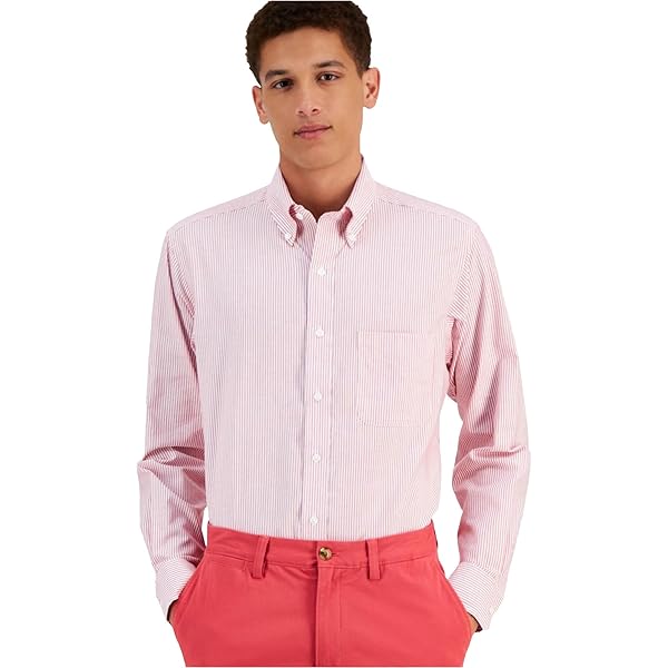 Amazon.com: Club Room Mens Wrinkle- Button Down Dress Shirt, Pink, 14.5 :  Clothing, Shoes & Jewelry