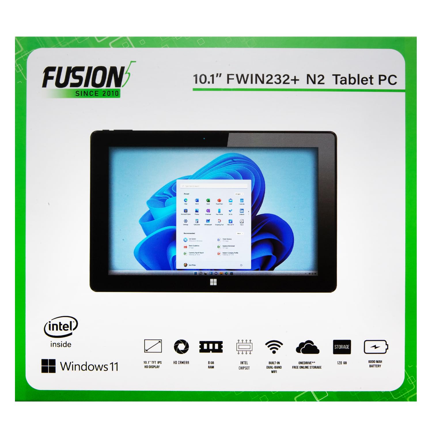 Fusion5 10 Windows 11 Professional FWIN232 Plus N2 Ultra Slim Windows Tablet PC - 8GB RAM, almacenamiento de 128 GB, USB 3.0, Micro HDMI, pantalla IPS HD, cámaras de 5MP y 2MP, Bluetooth Fusion5 10 Windows 11 Professional FWIN232 Plus N2 Ultra Slim Windows Tablet PC - 8GB RAM, almacenamiento de 128 GB, USB 3.0, Micro HDMI, pantalla IPS HD, cámaras de 5MP y 2MP, Bluetooth