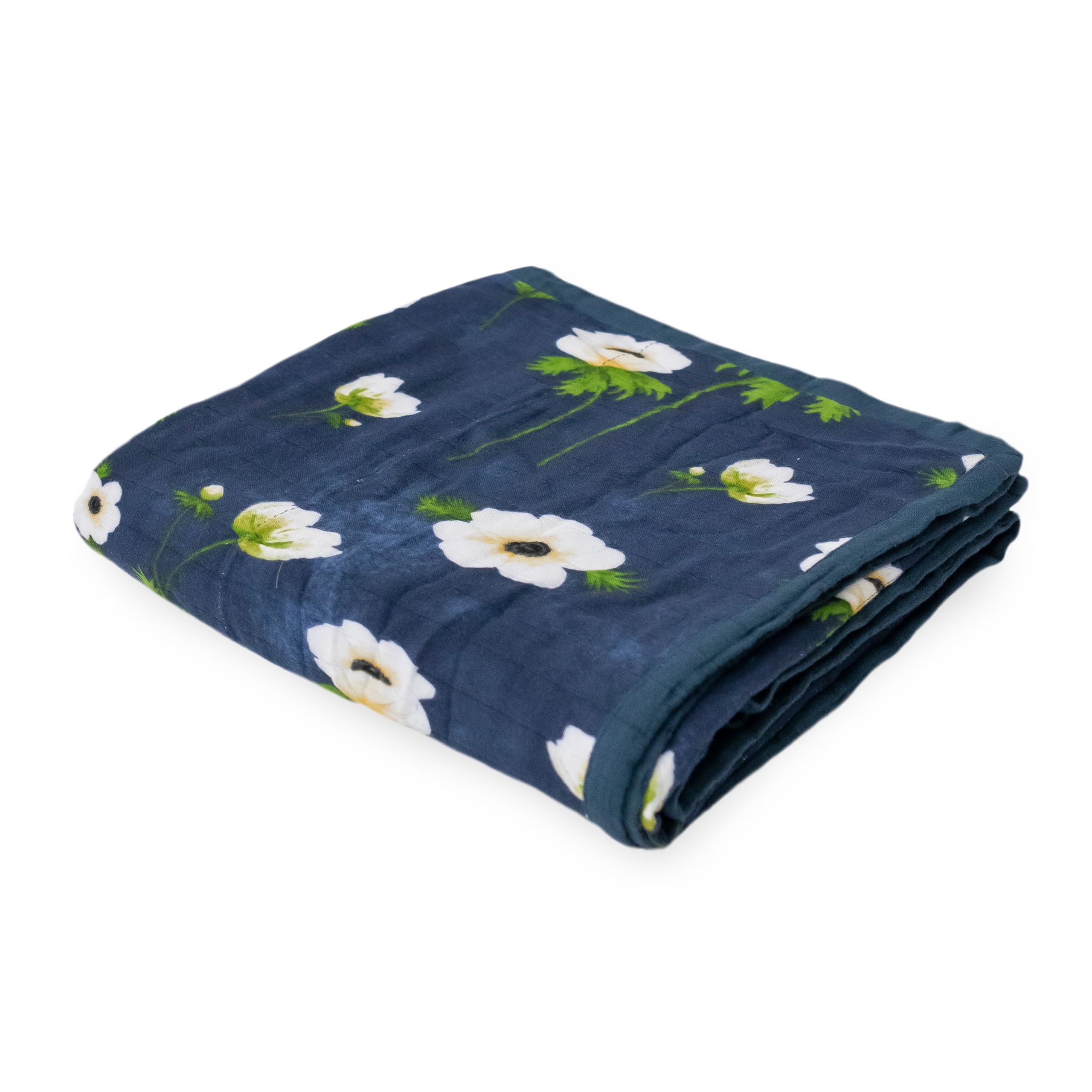 Little Unicorn - Premium Quality, 100% Rayon made from Bamboo Deluxe Muslin Quilt - Large 120x120cm (White Anemone)