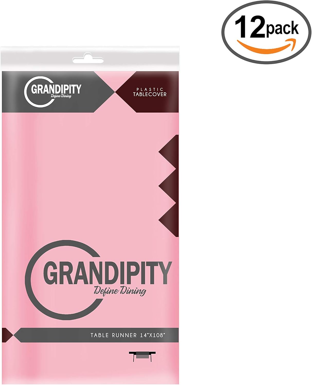Pink 12 Pack Premium Disposable Plastic Table Runner 14 x 108 Inch. Decorative Table Runner for Dinner Parties & Events By Grandipity: Kitchen & Dining