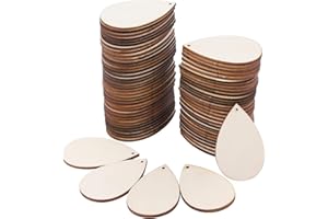 Ourart Unfinished Blank Wood Teardrop Earring Pendant