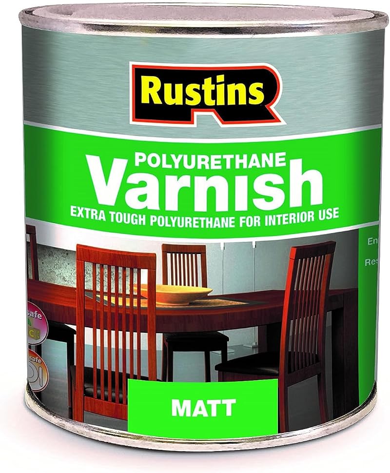 Rustins Polyurethane Varnish Clear Matt 500ml Durable Wood Finish