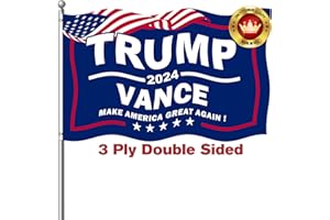 AMAZING FLAG KINGDOM Trump Vance 2024 Flags 3x5 Outdoor made in usa Double Sided 3 Ply Heavy Duty Trump 2024 Flags Banner for Outside with 2 Brass Grommets UV protection Fade Resistant for Indoor Outdoor Decorations