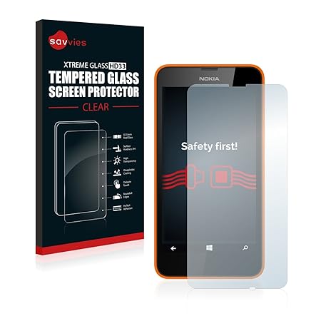 Savvies Panzerglas für Nokia Lumia 630 Dual SIM 9H Echtglas Schutzfolie