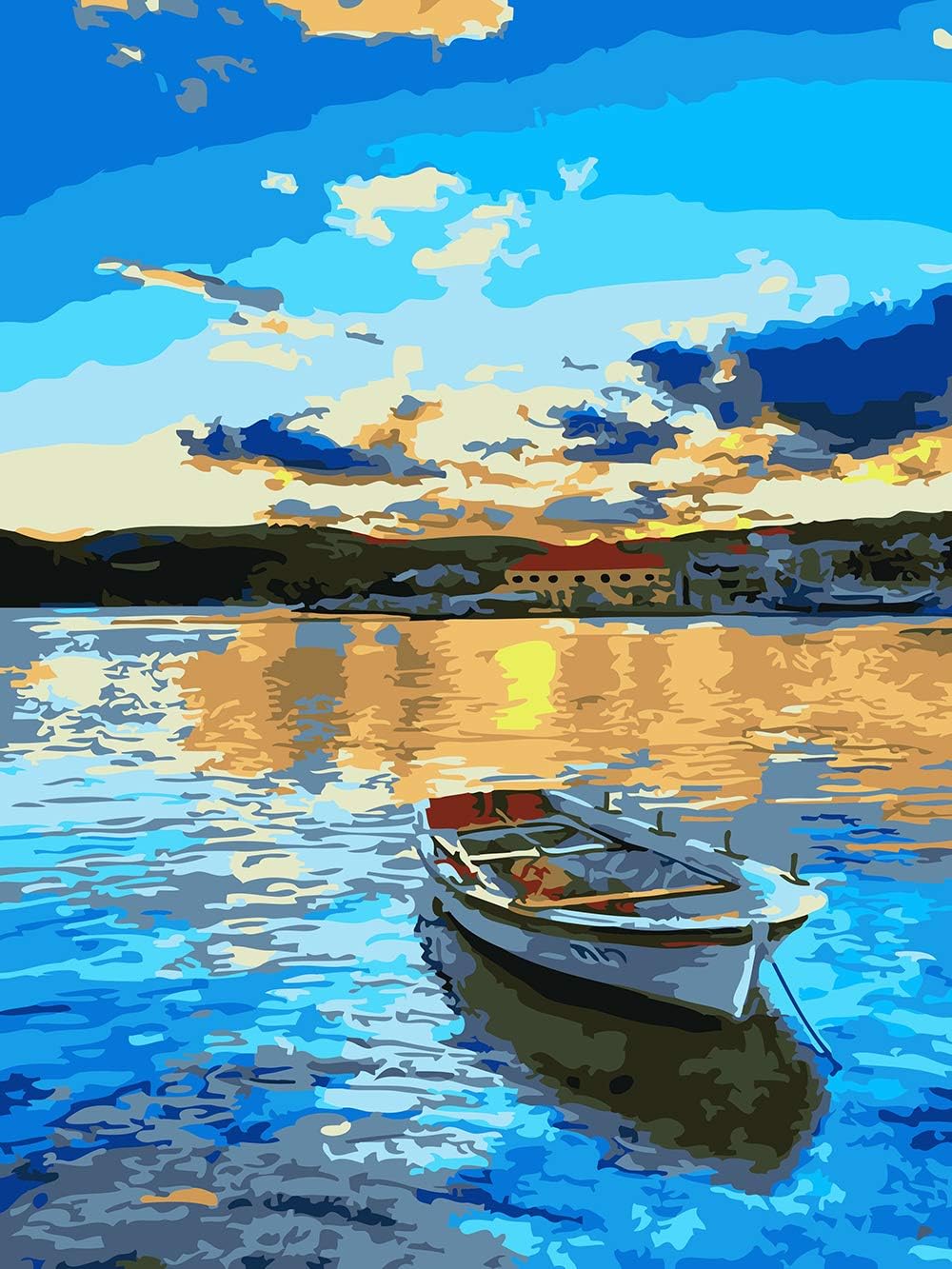 DIY Oil Painting, 321OU DIY Paint by Numbers, 16x20 Inch Canvas Rolled Creative DIY Oil Painting Gift Canvas Oil Painting Kit for Adults Kids Beginners Home Decoration (16" W x 20" L)