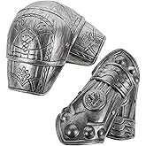 Ipetboom Kids Roman Armour Shoulder Guards and Arm Plates - Lightweight Plastic Cosplay Costume Accessory for Children S Role Playing and Theme Parties Silver