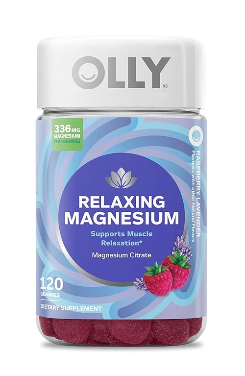 OLLY Relaxing Magnesium Gummies, Supports Muscle Relaxation,* Magnesium Citrate, Raspberry Lavender Flavored, 30 Day Supply - 120 Count