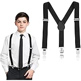 Mabor Suspenders for Boys, Elastic Y-Back Design Adjustable Suspenders Kids Toddler Baby Boys with Strong Metal Clips(1 Pcs)