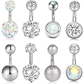 VCMART Belly Button Ring Short Bar Belly Ring Short Belly Button Rings Surgical Steel 6mm Belly Rings for Women Small Belly Button Piercing Navel Rings Piercing Jewelry