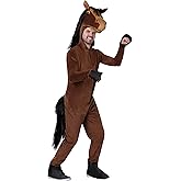 Adult Horse Hooded Jumpsuit Unisex, Farm Animal Halloween Costume, Brown Pony Suit