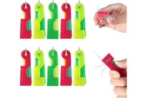 ROTTIPE Automatic Needle Threader, Needle Threaders for Hand Sewing, Easy Plastic Needle Threading Tool for Embroidery, Cross Stitch and Crafts(10)