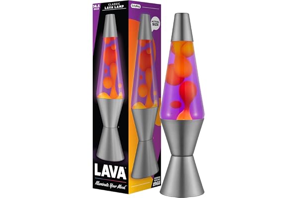 Lava Original Lamp - 14.5" Purple Sunset - Yellow Wax and Purple Liquid - Home Décor Motion Light - 2635
