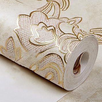 Modern Luxury Damascus Wallpaper Sheet Metal Master Bedroom