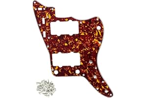 IKN 4Ply Red Tortoise Shell 65 60s Vintage Pickguard Guitar Scratch Plate w/Screws Fit American/Mexican Made Vintage Style JM Pickguard Replacement