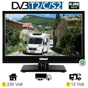 Gelhard GTV-1642 SAT LED TV Fernseher 16' FULL HD 40cm, DVB-S2 /-C/-T/-T2 230V +12 + 24 Volt Energieeffizienzklasse A