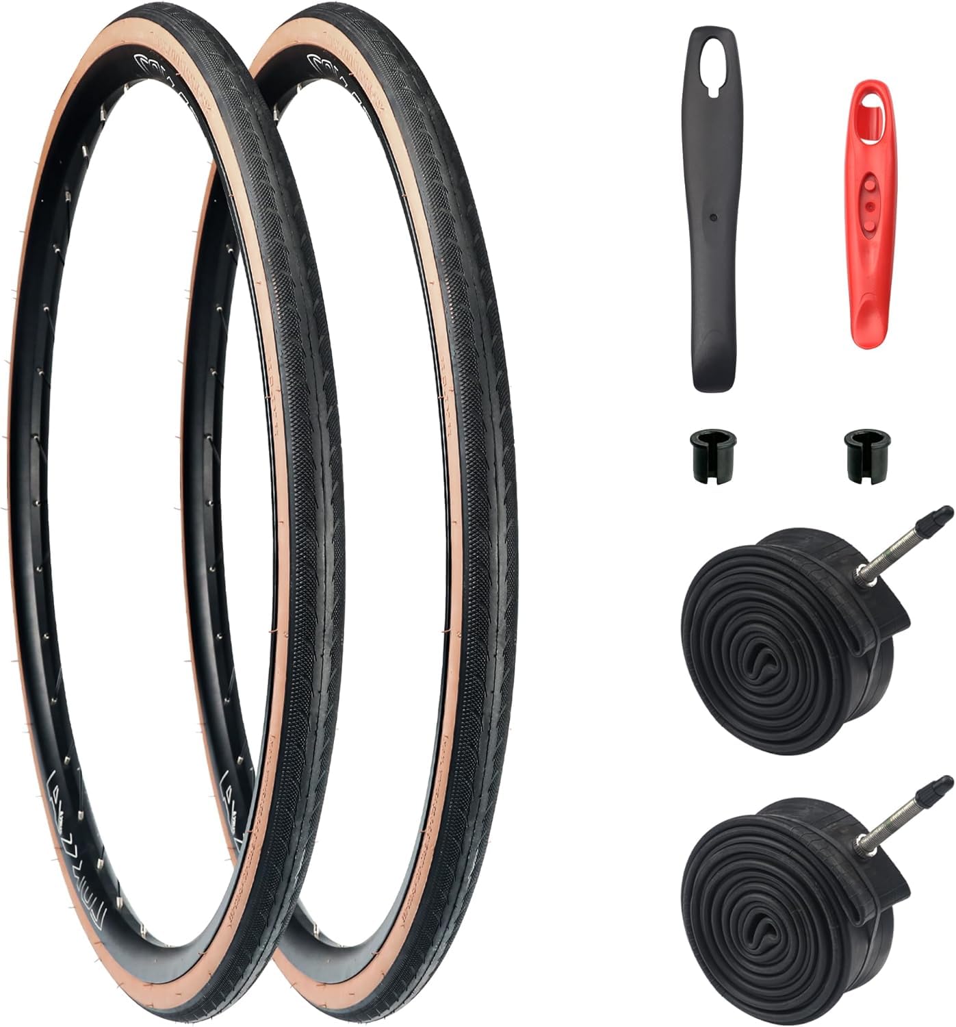 ZUKKA Road Bike Tire 700C 700 x 32C Bike Folding Replacement Tire for Bicycle Foldable Bicycle Tire for Fixed Gear Bike Gravel Bike Hybrid Bike,Brown Wall