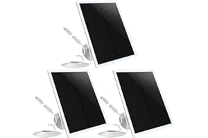 CYQAPC 3 Pack Solar Panel Charger for Outdoors Security Camera, Micro USB & USB Type C Port 10FT Cable,IP65 Waterproof 5V Solar Charger Fit for Wyze Cam Outdoor,Arlo Essential,Simplisafe,Eufy & More