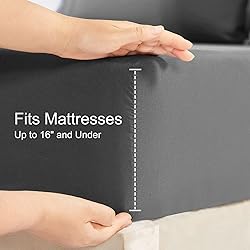 YIYEA Fitted Sheet with Pillowcases, Premium Double