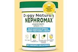 NEPHROMAX™ Synbiotic Capsules for Kidney Support for Dogs & Cats (120 Small Capsules) - Advanced Next-Generation Enteric deto