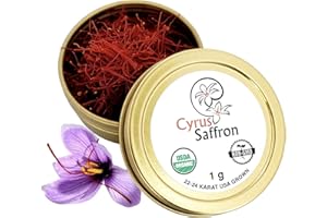 CYRUS SAFFRON Cyrus Premium Quality Saffron Threads for Flavorful & Aromatic Meals - Organic and Natural Saffron Strands | Perfect Spice Addition to Savory Meals, Desserts and Teas (1 Gram)