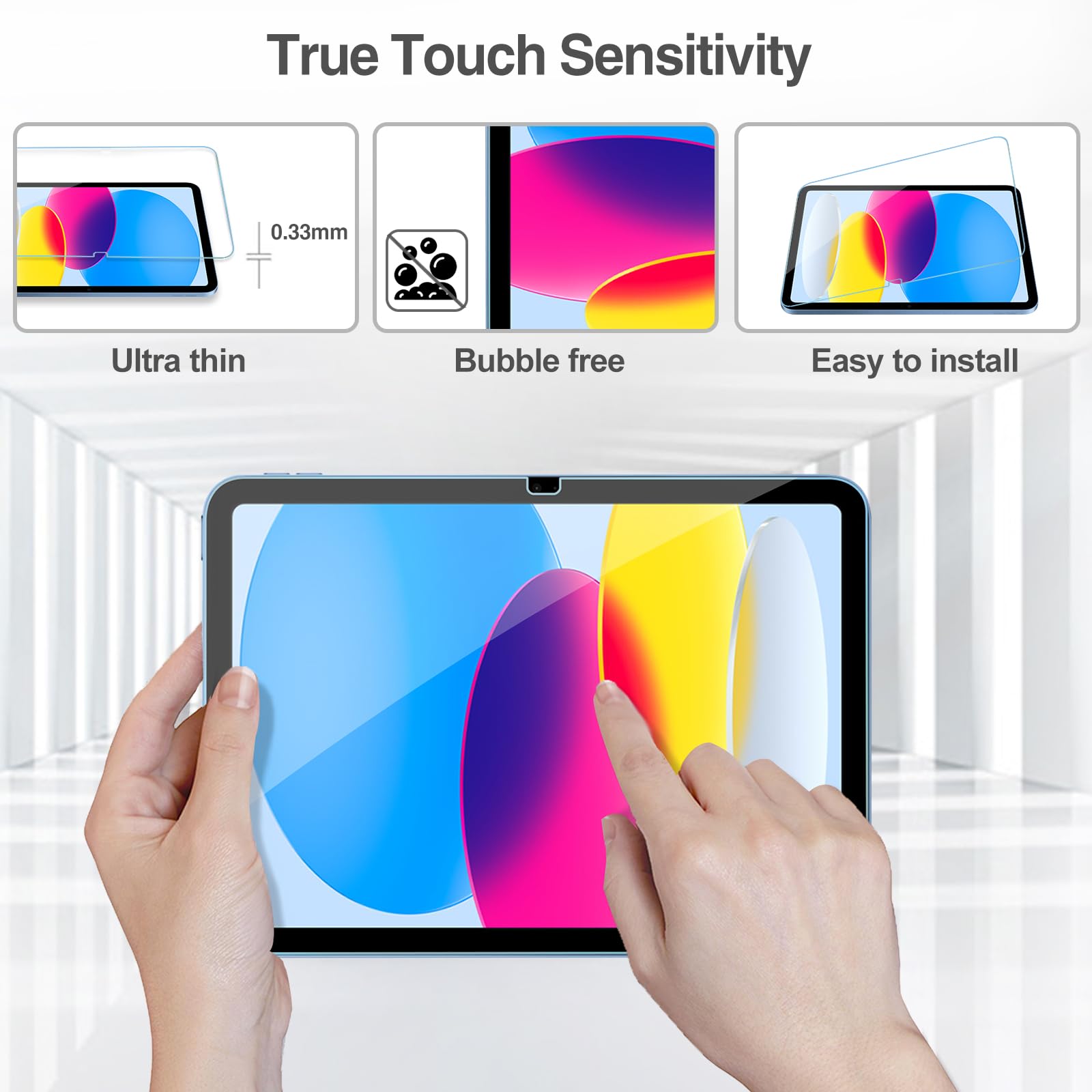 ProCase 2+3 Pack Tempered Screen Protector for iPad (A16) 11th 2025 | iPad 10th Generation | with Camera Lens Protector | Protective Glass Film Guard | for iPad 11