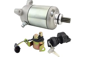STABSOLI Starter Motor & Solenoid Relay & Ignition Switch for Polaris Sportsman 400 500 2006-2012, Hawkeye 400 2011-2012, Scrambler 500 2007-2012, Ranger 500 2006-2009, 3090188 3084981