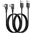 SUNGUY USB C Cable Right Angle 3FT, 2-Pack 90 Degree 3A USB 2.0 Fast Charging & Data Sync Cable Compatible with Samsung Galaxy S21 S20 S10 Plus, Note 20 10, Moto G7 G8, LG V50 V40 G8 G7