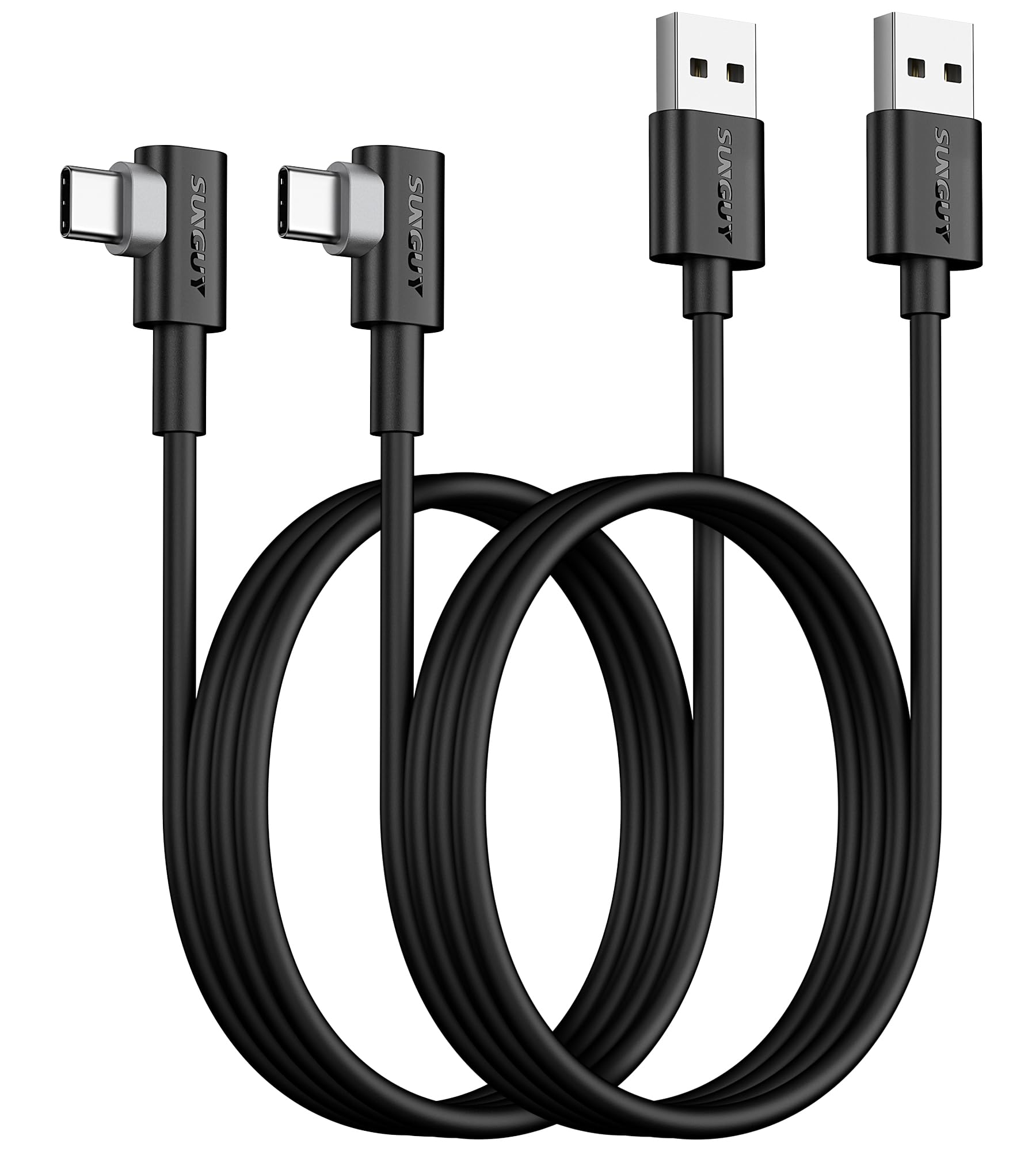 SUNGUY USB C Cable Right Angle 3FT, 2-Pack 90