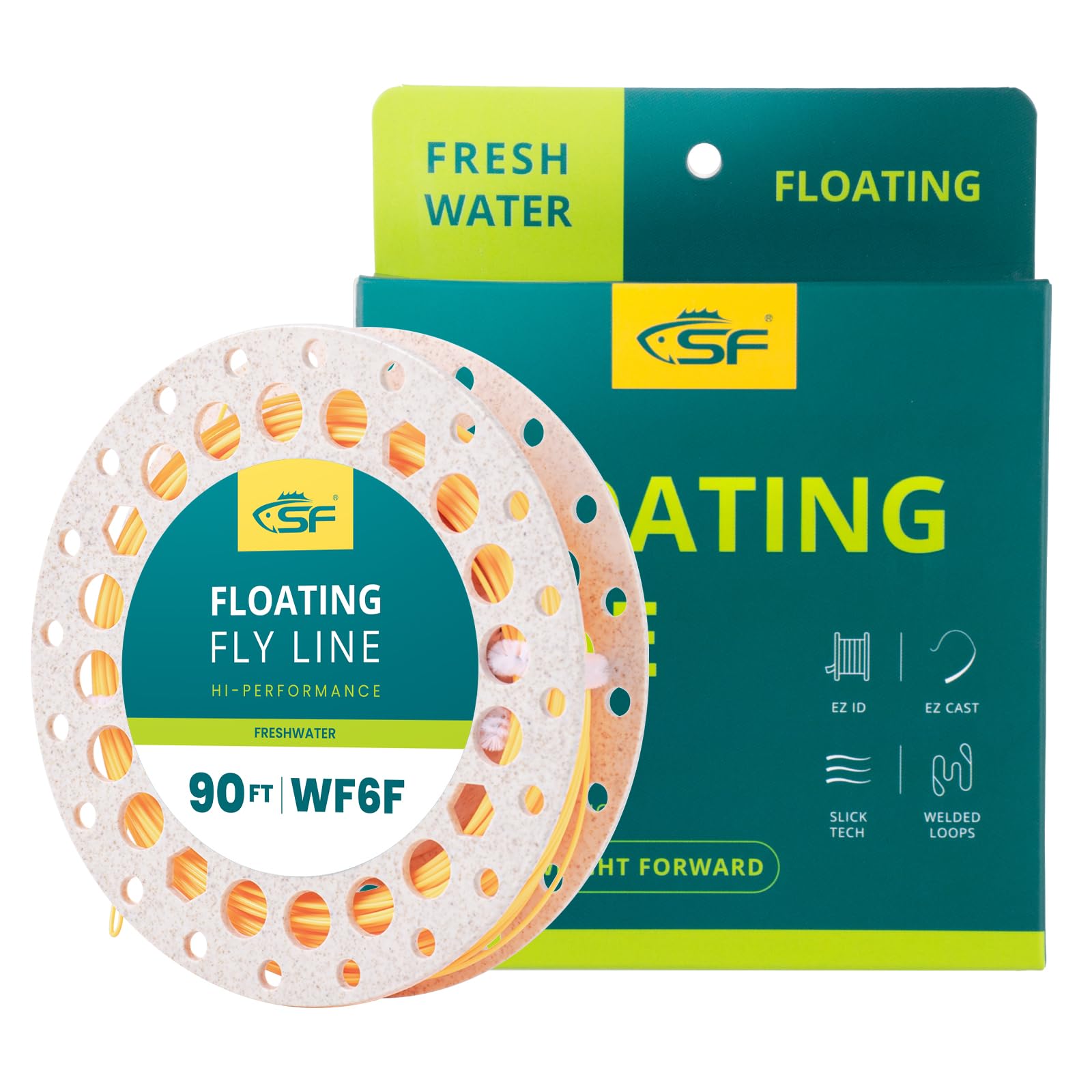 SF Fly Fishing Floating Line with Welded Ring Weight Forward Flight Lines #Orange 90FT WF6F