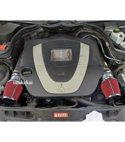 KIT DE ADMISIÓN DE AIRE DUAL PARA MOTOR MERCEDES BENZ C300 3.0L V6 2008 2012 Rojo