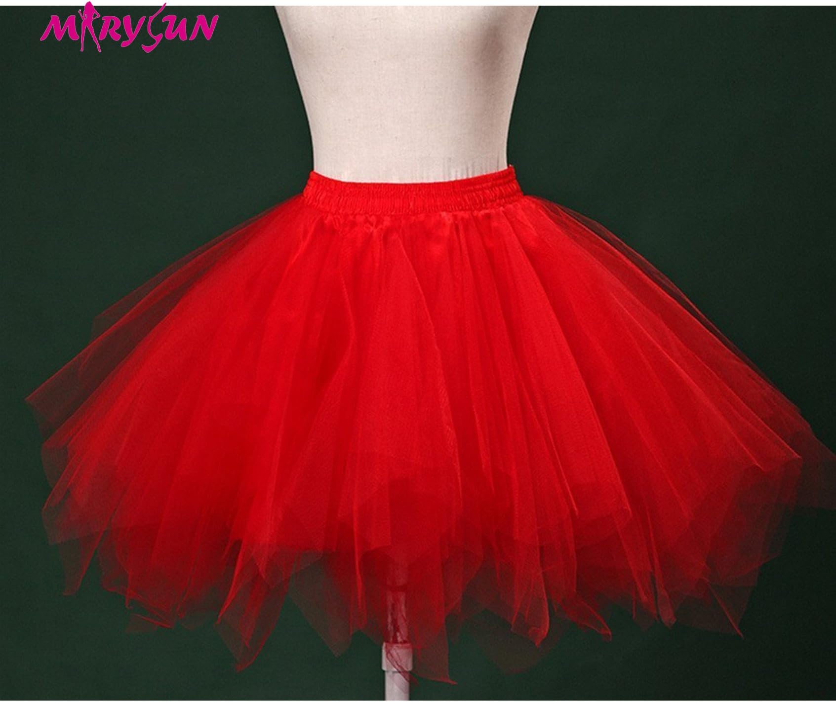 MARYSUN Women Black 50s 80s Costume Vintage Petticoat Bubble Tulle Party Accessory Tutu