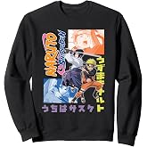 Naruto Shippuden Naruto Sasuke Kanji Collage Anime Sweatshirt