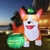 SRKLH 6FT St. Patrick's Day Inflatables Corgi Yard