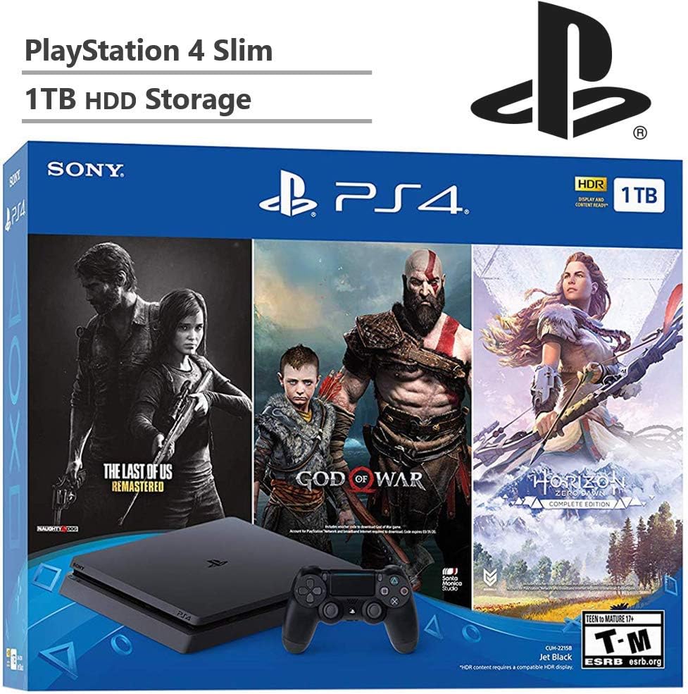 KKE 2019 Newest 1TB HDD Playstation 4 Slim (PS4 Slim) Console Holiday Bundle -Included Game (The Last of Us)