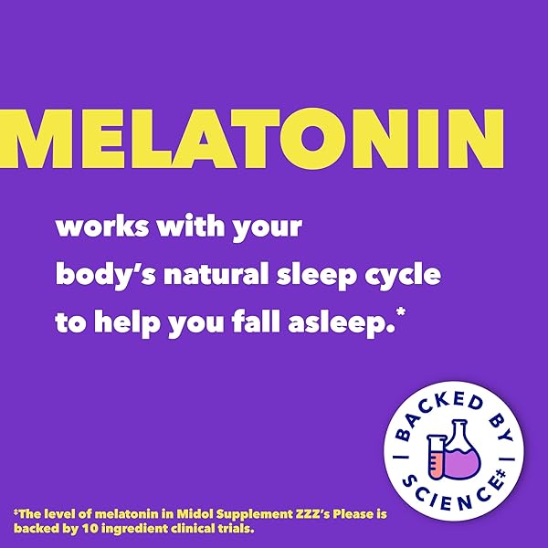 MIDOL SUPPLEMENTS ZZZ’S PLEASE, 1 MG MELATONIN CAPSULE, SLEEP SUPPLEMENT FOR ADULTS, FORMULATED WITH MELATONIN AND PASSIONFLOWER, SLEEP SUPPLEMENTS FOR BETTER SLEEP, 30 COUNT
