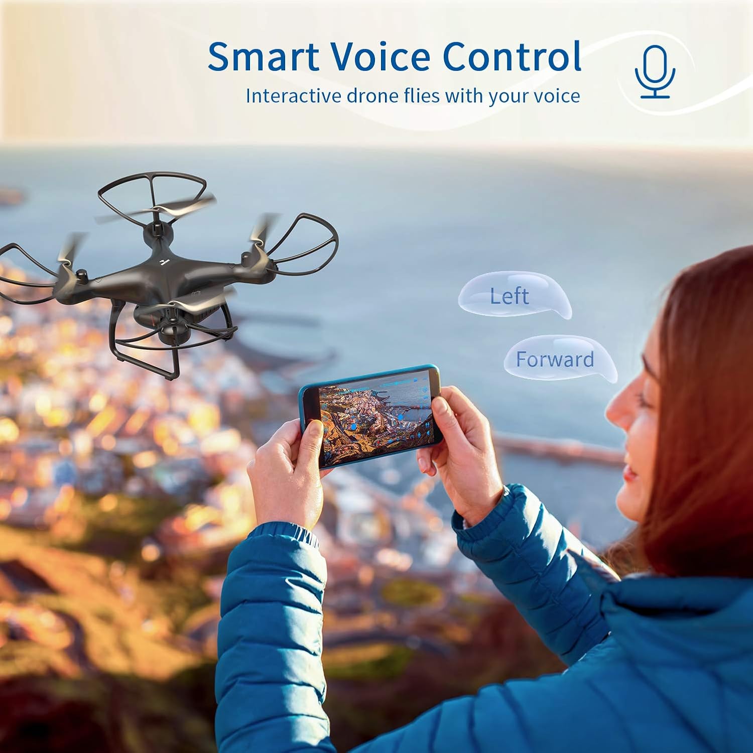 SNAPTAIN SP650 1080P Drone with Camera for Adults 1080P HD Live Video Camera Drone for Beginners w/Voice Control, Gesture Control, Circle Fly, High-Speed Rotation, Altitude Hold, Headless Mode: Toys & Games