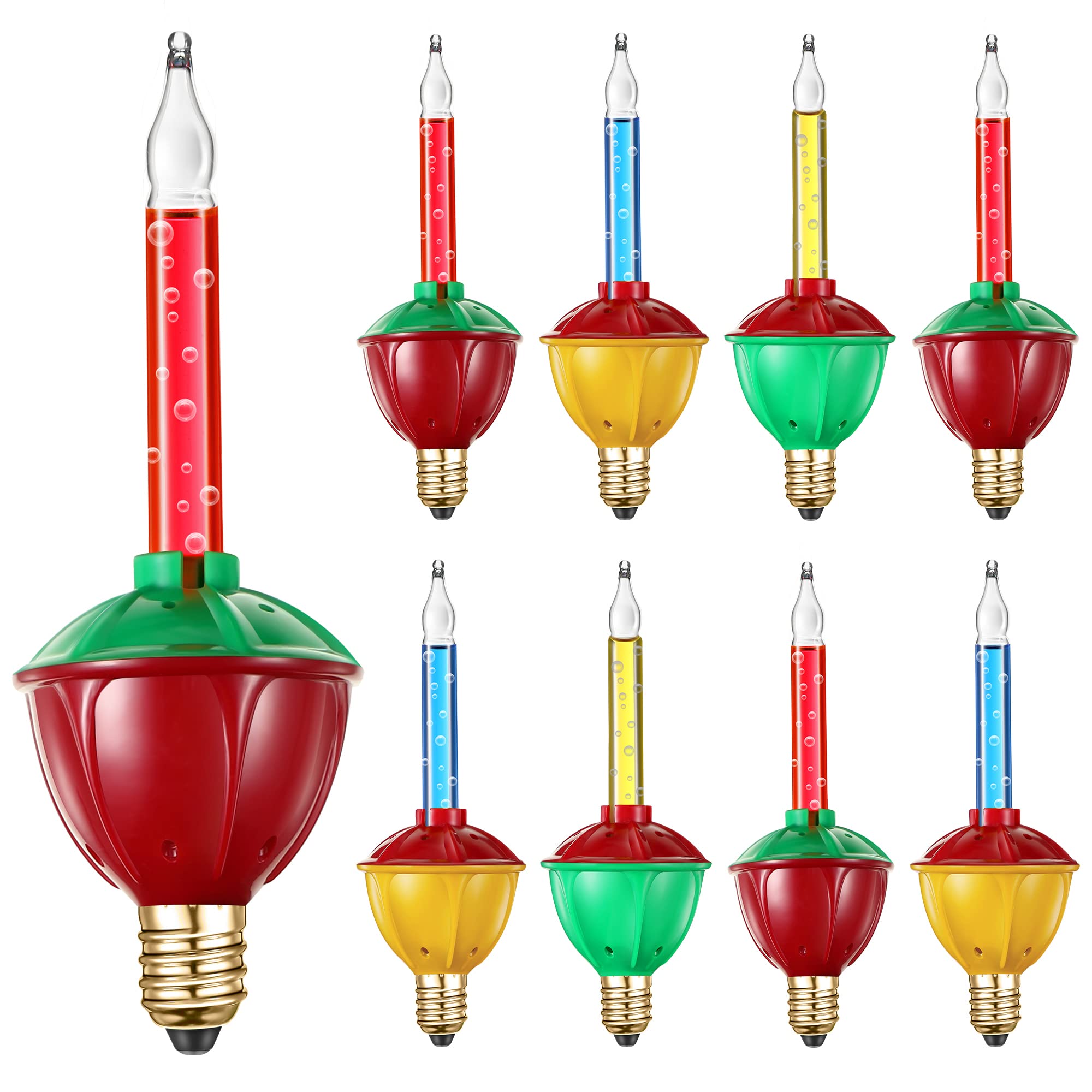 Photo 1 of ** item may have issues with functionality/unable to test
Sumind 9 Pack Christmas Bubble Light Bulbs, Replacement Multi Color Bubble Fluid Light 5W Bulbs for C7/ E12 Candelabra Base, Traditional Vintage Christmas Lights Replacement Set for Xmas, Holiday
