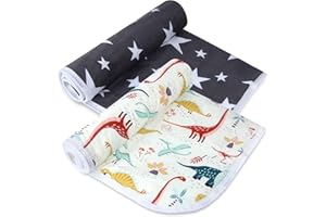 BNDITEU 2Pcs Diaper Changing Pads for Baby, Dinosaur Change Mat, 3Layers Waterproof Change Pad Foldable Absorbent Mats for Women, Reusable Incontinence Underpads for Patient 24''x30'' (Dinosaur Black Star)