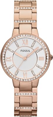 Montre pour femmes Virginia, mouvement à quartz, boîtier en acier inoxydable or rose de 30 mm avec bracelet en acier inoxydable, ES3284