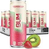 BUM Sugar Free Energy Drink, Nootropics, Strawberry Kiwi 12 Pack, 12 Fl Oz | Gluten Free, 112mg of Natural Caffeine for Clean Energy, 250mg of Cognizin for Sharper Focus, Pre Workout, Light Carbonation
