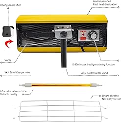 2000W Infrared Curing Lamp with Timer & Stand