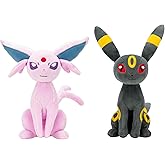 Pokemon Espeon and Umbreon Plush 2-Pack - Two 8-Inch Soft Plush with Authentic Details